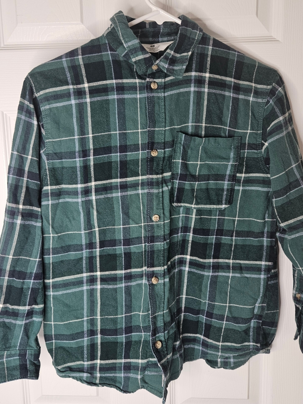 Boy's Green Flannel Shirt.  Size 10
